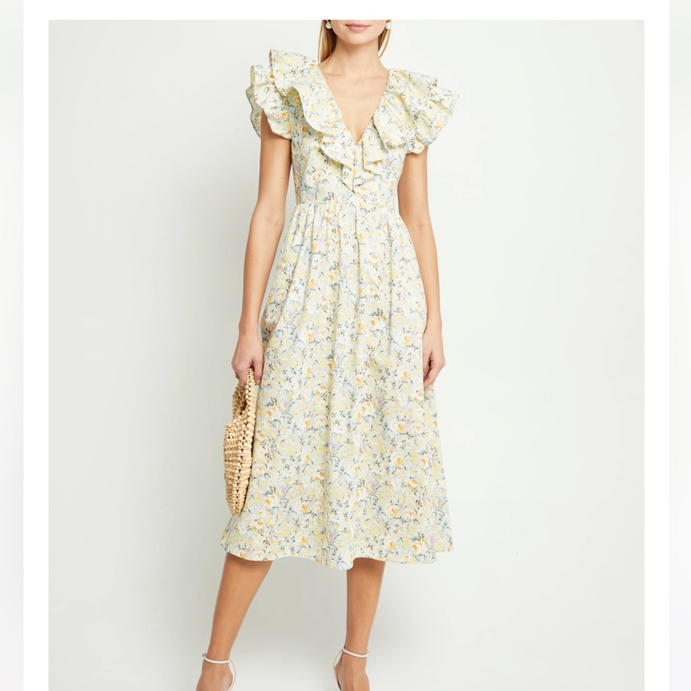 Floral Ruffle Midi Dress